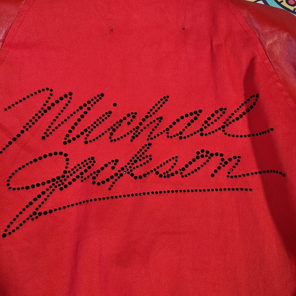 DIAMOND + MICHAEL JACKSON COLLAB -Genuine Red Leather Jacket ( NWOT😲🔥🔥) - Picture 7 of 14